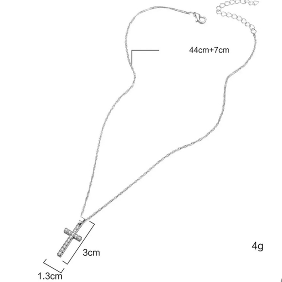 Cross Pendant with rhinestones - Picture 3 of 3